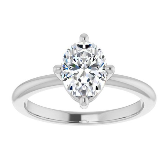 4.0Carat -11x9mm Kite-Set Oval Moissanite Solitaire Ring - Picture 1 of 15